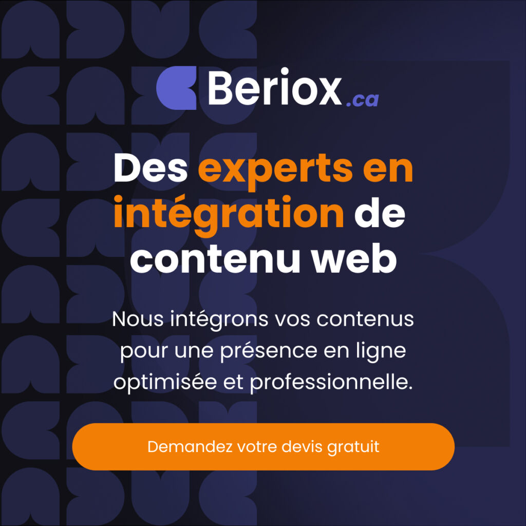 Contacter Beriox pour la gestion de votre site web